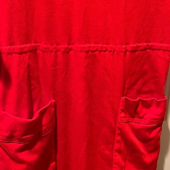 Vintage Handmade Red Dress Size Small MCM 1950  1960’s A Line Smock Empire Waist - Picture 3 of 8